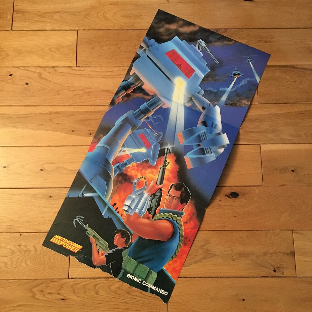 Vintage 1988 Bionic Commando Nintendo Power Poster